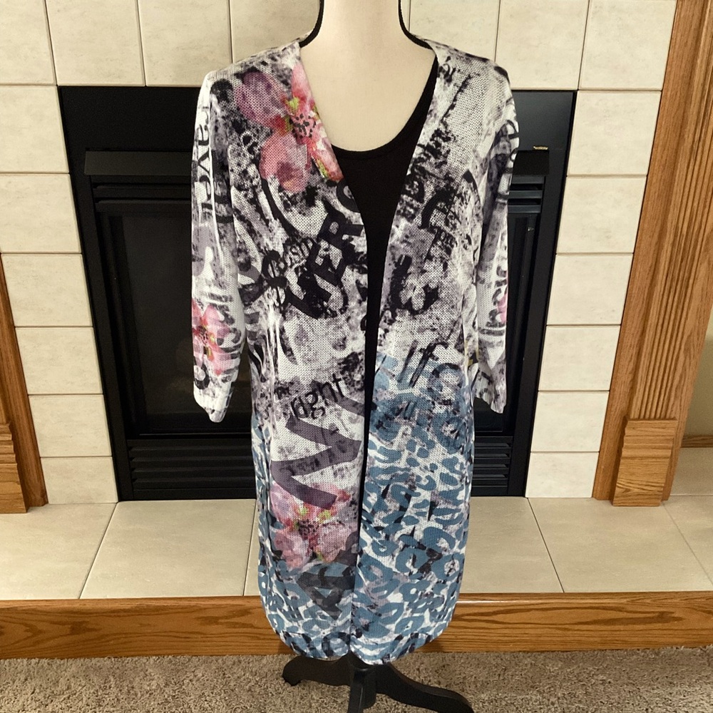Ethyl Open Front, 3/4 Sleeve Cardigan Sweater, Women’s Sz S/M